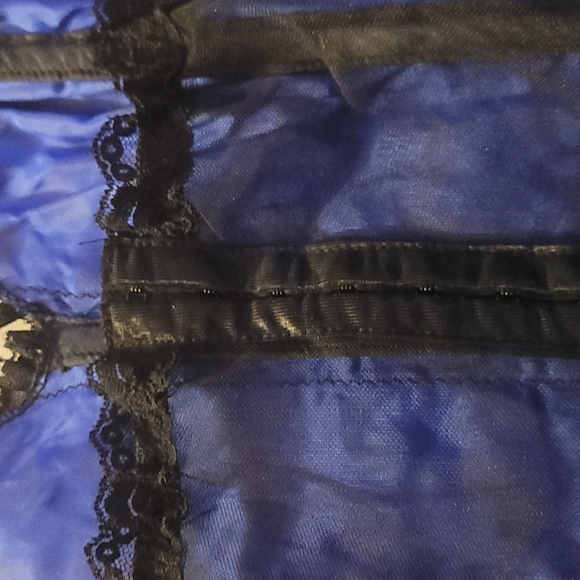 BLUE BLACK BUSTIER BRA, SIZE L - Picture 7 of 11